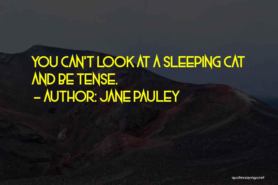 Jane Pauley Quotes: You Can't Look At A Sleeping Cat And Be Tense.