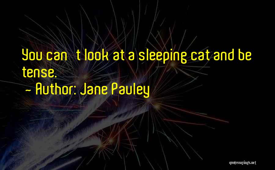 Jane Pauley Quotes: You Can't Look At A Sleeping Cat And Be Tense.