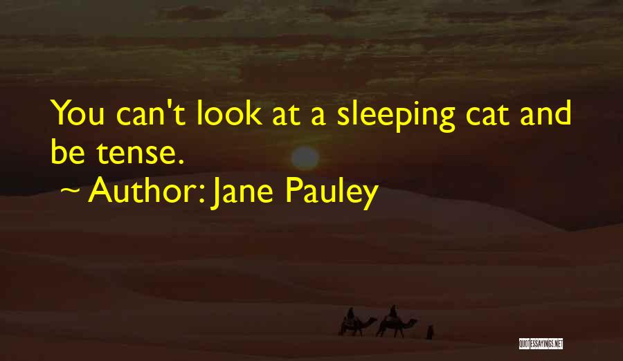 Jane Pauley Quotes: You Can't Look At A Sleeping Cat And Be Tense.