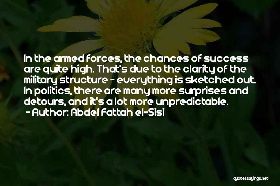Abdel Fattah El-Sisi Quotes: In The Armed Forces, The Chances Of Success Are Quite High. That's Due To The Clarity Of The Military Structure