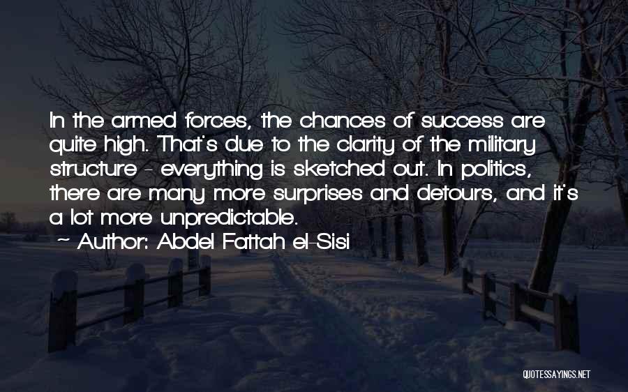 Abdel Fattah El-Sisi Quotes: In The Armed Forces, The Chances Of Success Are Quite High. That's Due To The Clarity Of The Military Structure