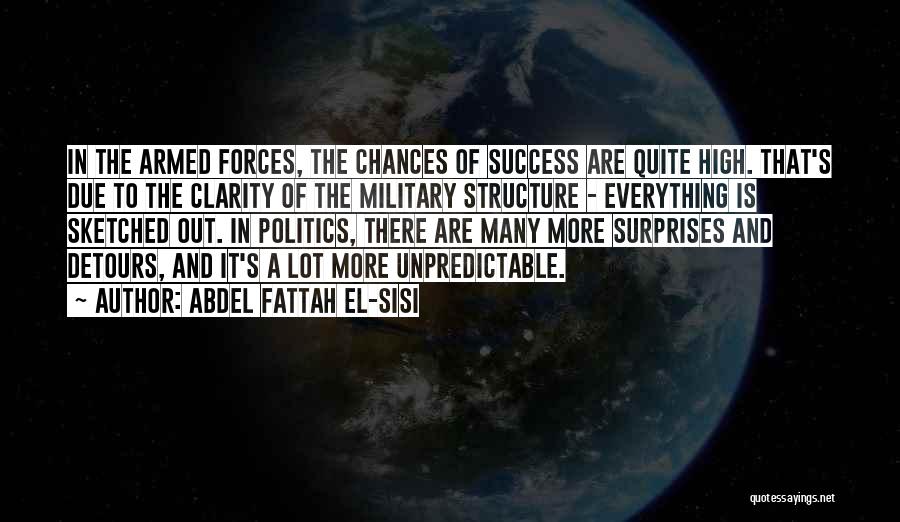 Abdel Fattah El-Sisi Quotes: In The Armed Forces, The Chances Of Success Are Quite High. That's Due To The Clarity Of The Military Structure