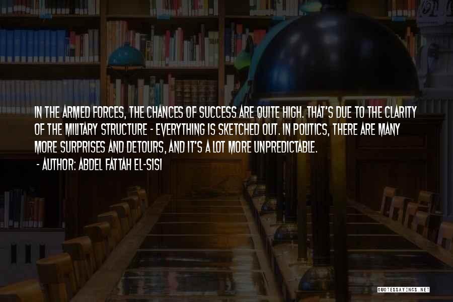 Abdel Fattah El-Sisi Quotes: In The Armed Forces, The Chances Of Success Are Quite High. That's Due To The Clarity Of The Military Structure