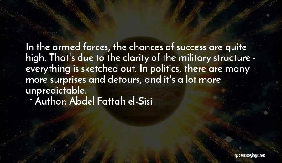 Abdel Fattah El-Sisi Quotes: In The Armed Forces, The Chances Of Success Are Quite High. That's Due To The Clarity Of The Military Structure