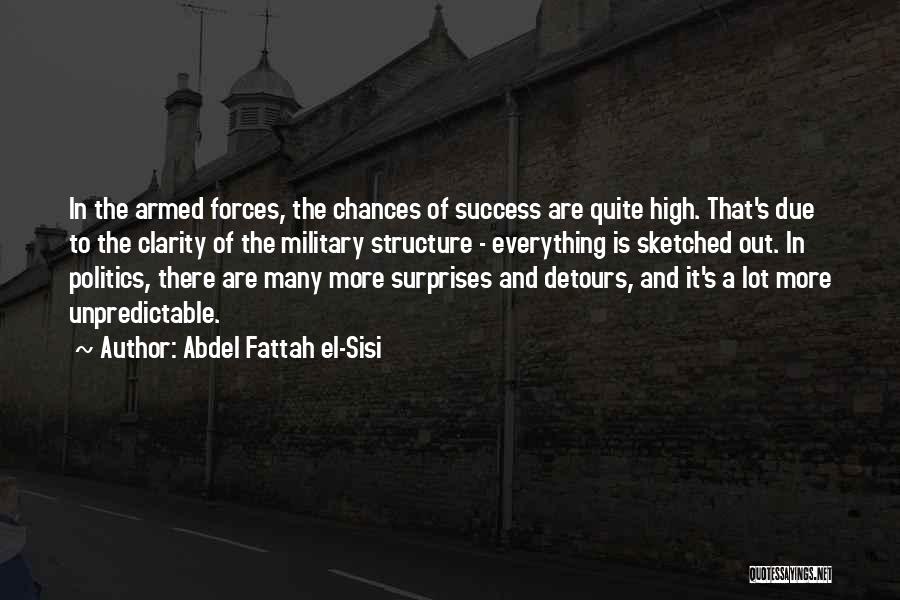 Abdel Fattah El-Sisi Quotes: In The Armed Forces, The Chances Of Success Are Quite High. That's Due To The Clarity Of The Military Structure