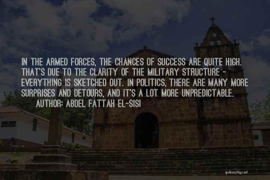 Abdel Fattah El-Sisi Quotes: In The Armed Forces, The Chances Of Success Are Quite High. That's Due To The Clarity Of The Military Structure