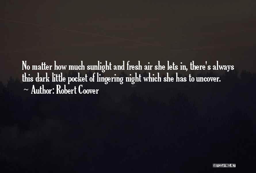 Robert Coover Quotes: No Matter How Much Sunlight And Fresh Air She Lets In, There's Always This Dark Little Pocket Of Lingering Night