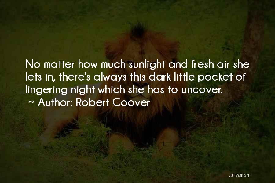 Robert Coover Quotes: No Matter How Much Sunlight And Fresh Air She Lets In, There's Always This Dark Little Pocket Of Lingering Night