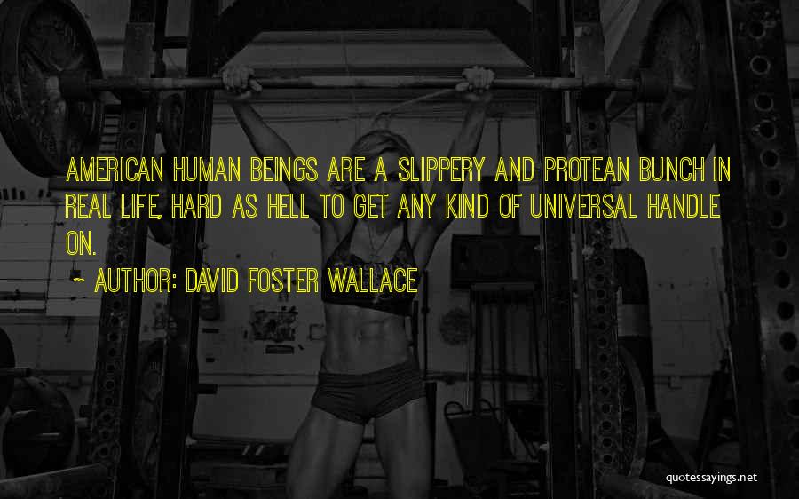 David Foster Wallace Quotes: American Human Beings Are A Slippery And Protean Bunch In Real Life, Hard As Hell To Get Any Kind Of