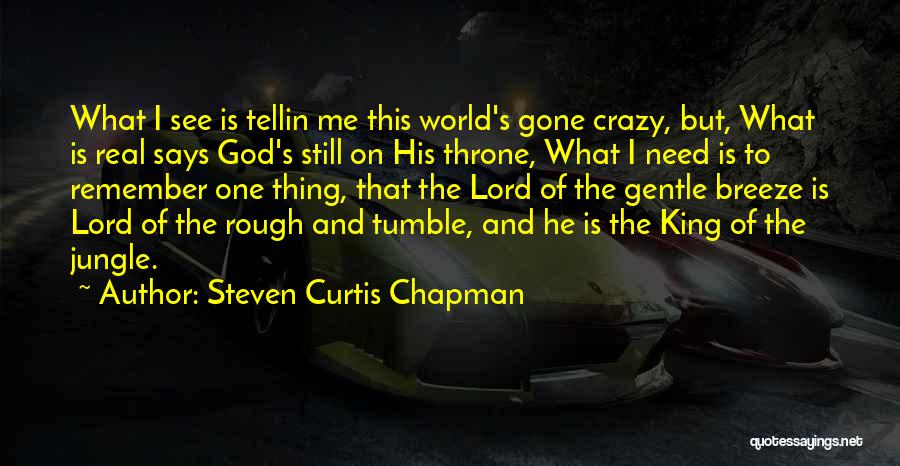 Steven Curtis Chapman Quotes: What I See Is Tellin Me This World's Gone Crazy, But, What Is Real Says God's Still On His Throne,