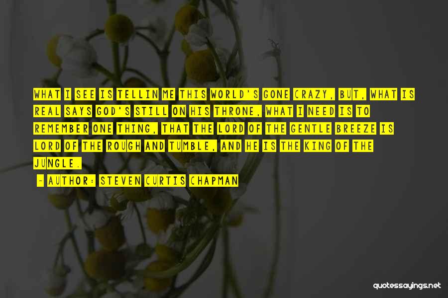 Steven Curtis Chapman Quotes: What I See Is Tellin Me This World's Gone Crazy, But, What Is Real Says God's Still On His Throne,