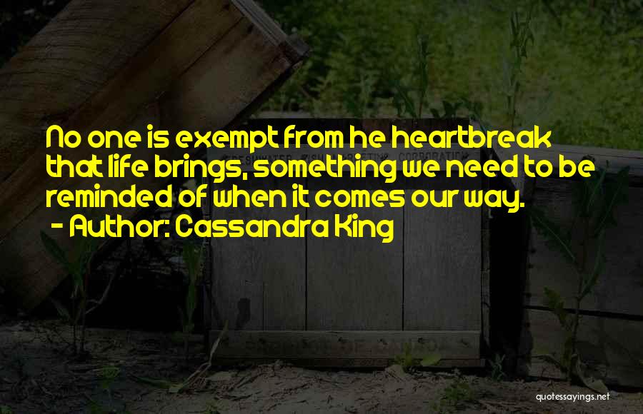Cassandra King Quotes: No One Is Exempt From He Heartbreak That Life Brings, Something We Need To Be Reminded Of When It Comes