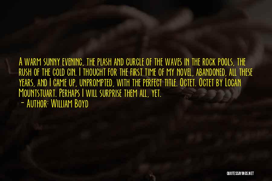 William Boyd Quotes: A Warm Sunny Evening, The Plash And Gurgle Of The Waves In The Rock Pools, The Rush Of The Cold