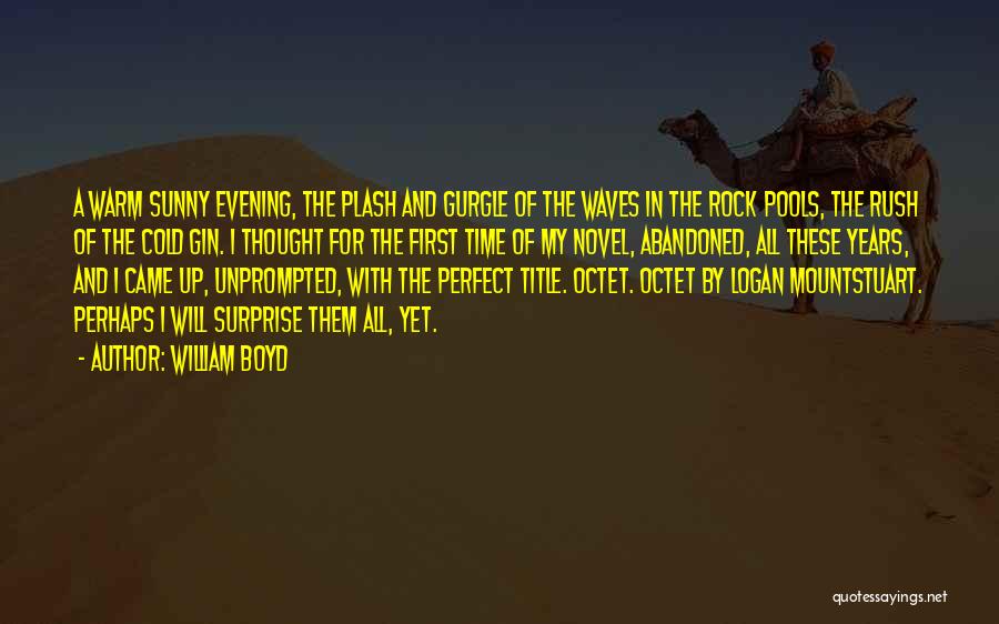 William Boyd Quotes: A Warm Sunny Evening, The Plash And Gurgle Of The Waves In The Rock Pools, The Rush Of The Cold