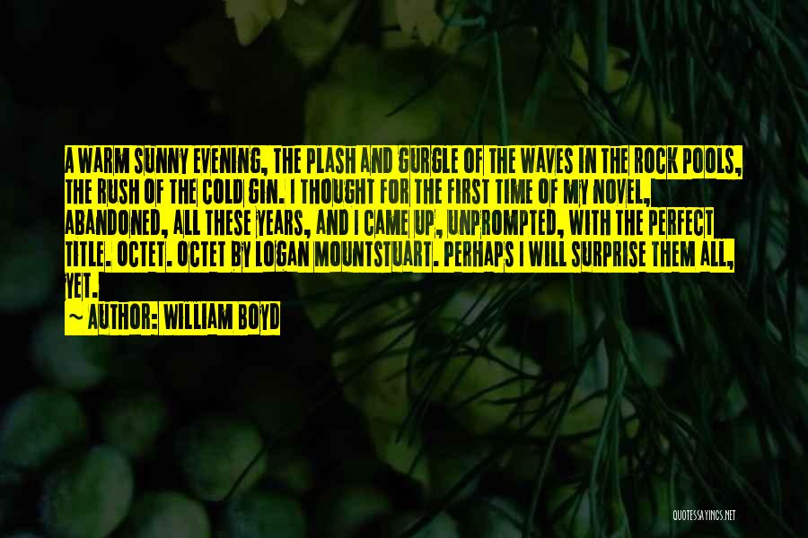William Boyd Quotes: A Warm Sunny Evening, The Plash And Gurgle Of The Waves In The Rock Pools, The Rush Of The Cold