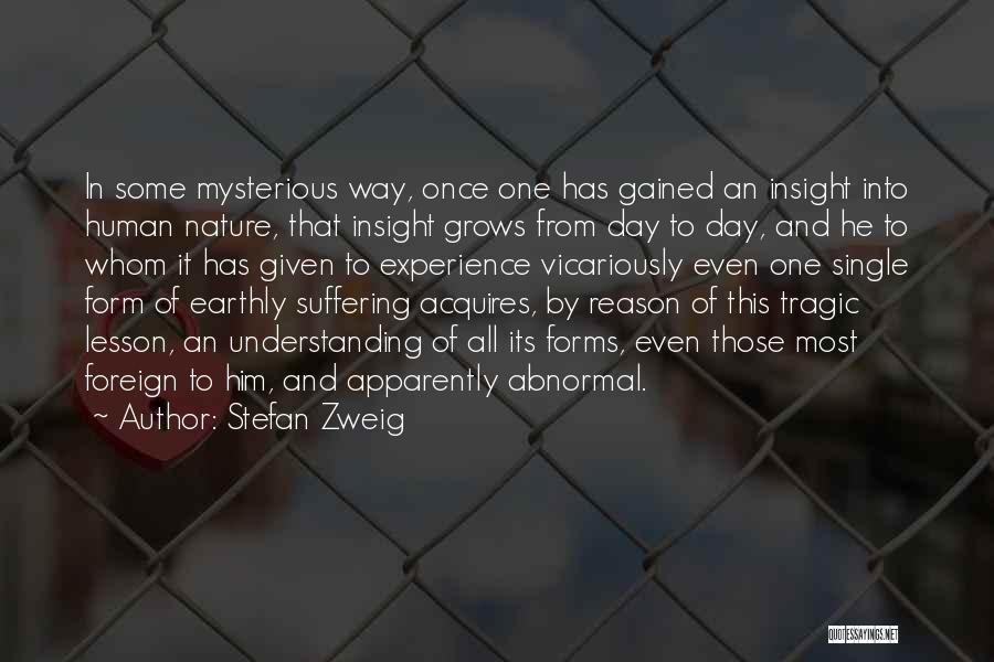 Stefan Zweig Quotes: In Some Mysterious Way, Once One Has Gained An Insight Into Human Nature, That Insight Grows From Day To Day,