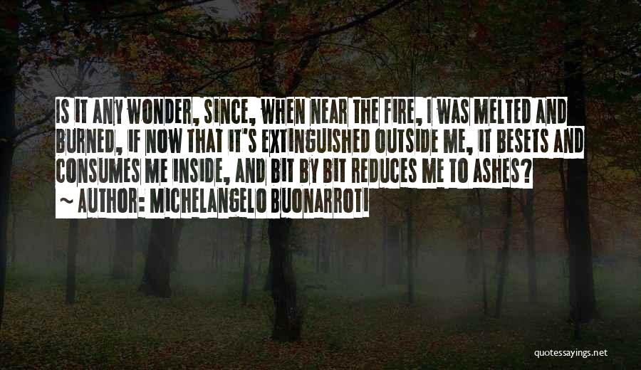 Michelangelo Buonarroti Quotes: Is It Any Wonder, Since, When Near The Fire, I Was Melted And Burned, If Now That It's Extinguished Outside