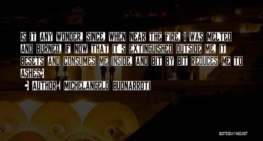 Michelangelo Buonarroti Quotes: Is It Any Wonder, Since, When Near The Fire, I Was Melted And Burned, If Now That It's Extinguished Outside