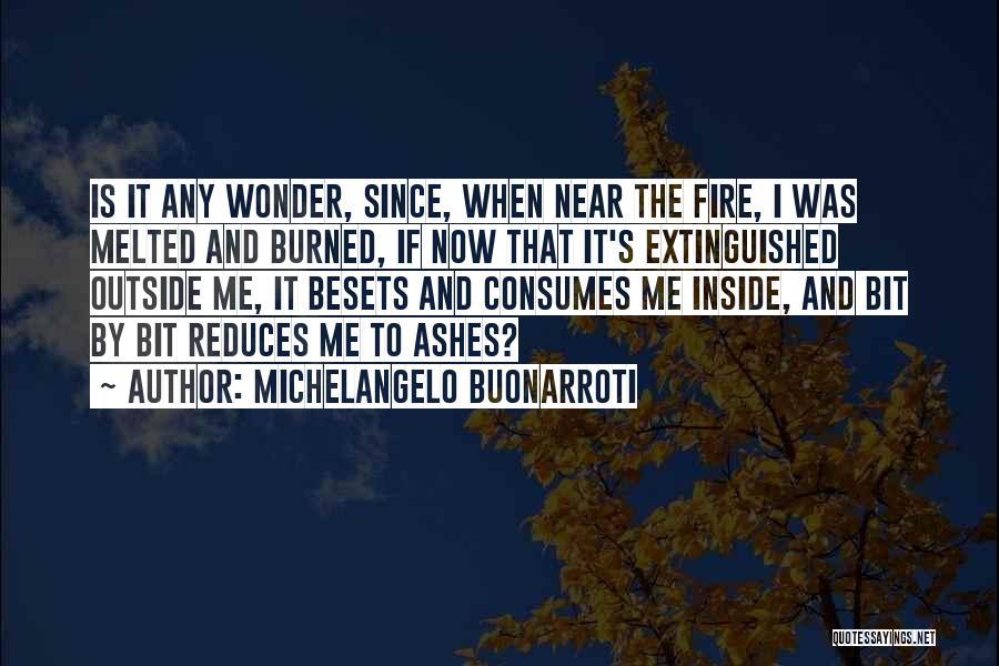 Michelangelo Buonarroti Quotes: Is It Any Wonder, Since, When Near The Fire, I Was Melted And Burned, If Now That It's Extinguished Outside