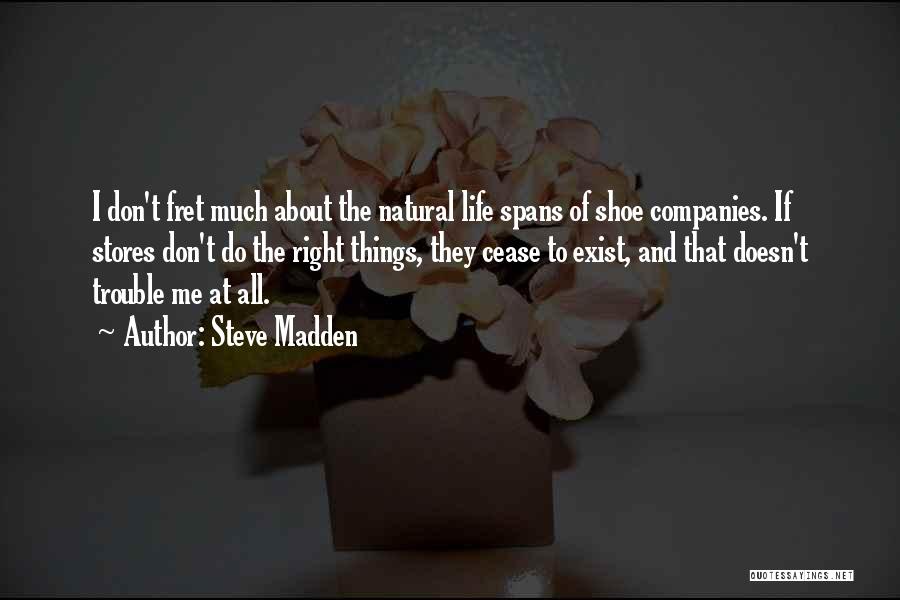 Steve Madden Quotes: I Don't Fret Much About The Natural Life Spans Of Shoe Companies. If Stores Don't Do The Right Things, They