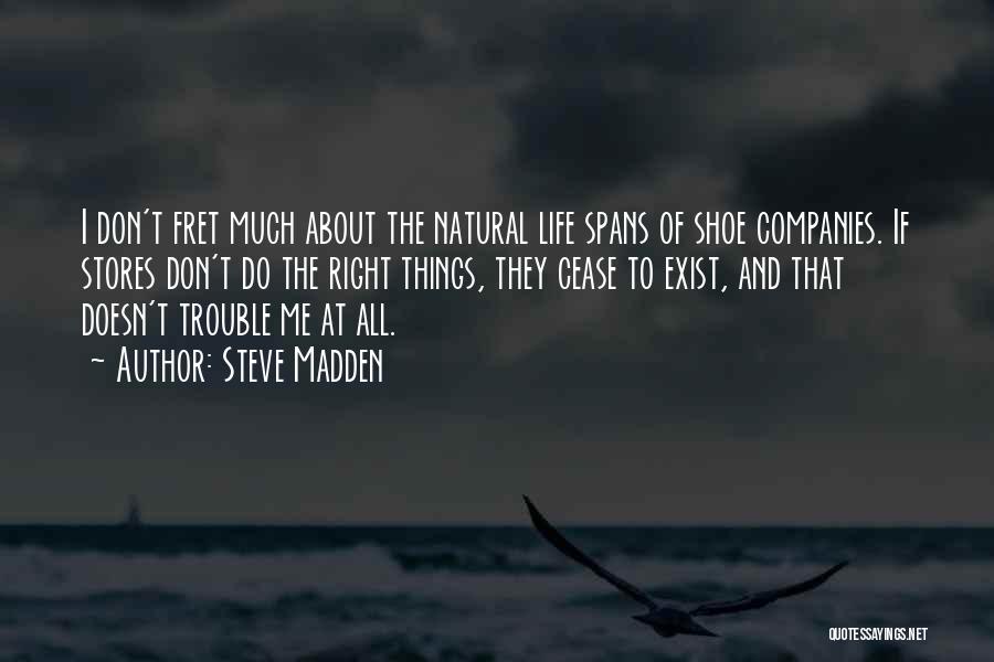 Steve Madden Quotes: I Don't Fret Much About The Natural Life Spans Of Shoe Companies. If Stores Don't Do The Right Things, They