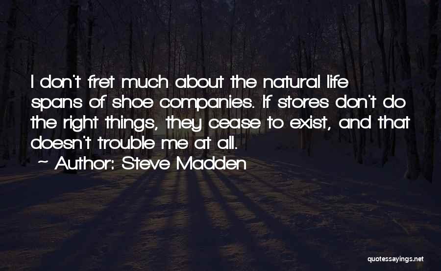 Steve Madden Quotes: I Don't Fret Much About The Natural Life Spans Of Shoe Companies. If Stores Don't Do The Right Things, They