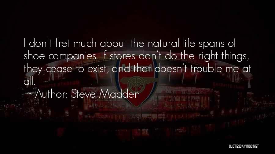 Steve Madden Quotes: I Don't Fret Much About The Natural Life Spans Of Shoe Companies. If Stores Don't Do The Right Things, They