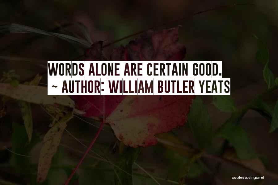 William Butler Yeats Quotes: Words Alone Are Certain Good.