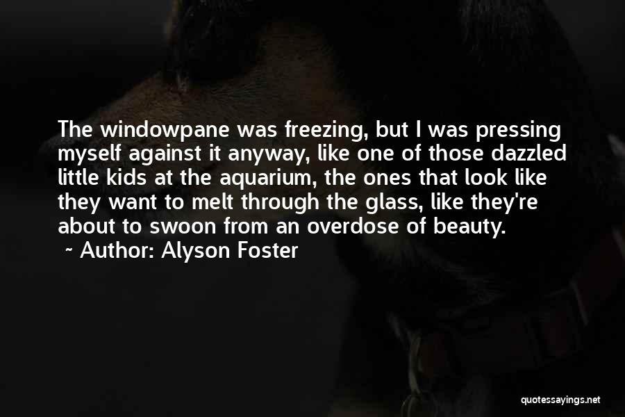 Alyson Foster Quotes: The Windowpane Was Freezing, But I Was Pressing Myself Against It Anyway, Like One Of Those Dazzled Little Kids At