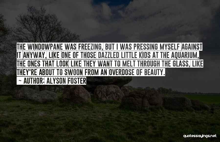 Alyson Foster Quotes: The Windowpane Was Freezing, But I Was Pressing Myself Against It Anyway, Like One Of Those Dazzled Little Kids At