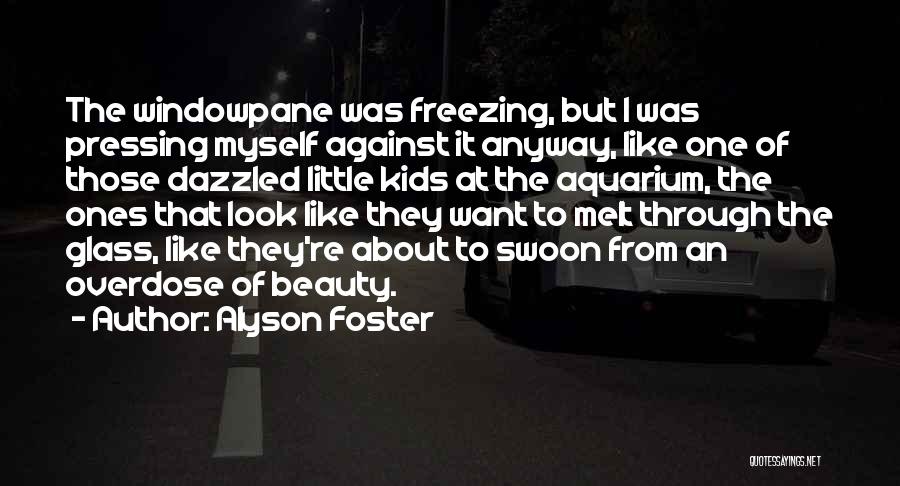 Alyson Foster Quotes: The Windowpane Was Freezing, But I Was Pressing Myself Against It Anyway, Like One Of Those Dazzled Little Kids At