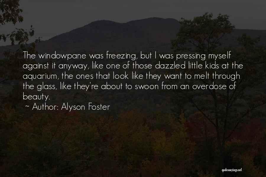 Alyson Foster Quotes: The Windowpane Was Freezing, But I Was Pressing Myself Against It Anyway, Like One Of Those Dazzled Little Kids At