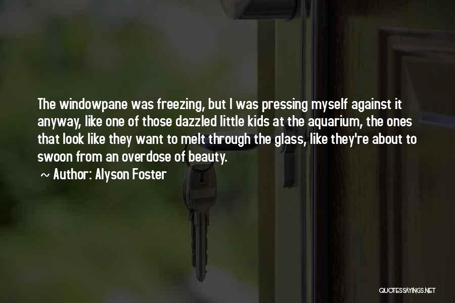 Alyson Foster Quotes: The Windowpane Was Freezing, But I Was Pressing Myself Against It Anyway, Like One Of Those Dazzled Little Kids At