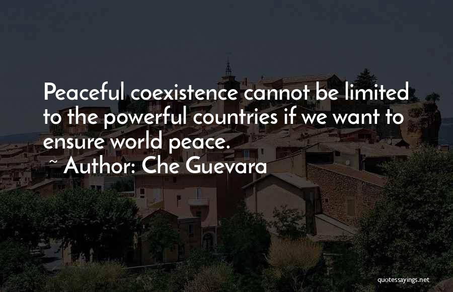 Che Guevara Quotes: Peaceful Coexistence Cannot Be Limited To The Powerful Countries If We Want To Ensure World Peace.