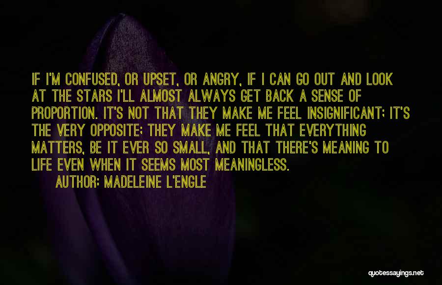 Madeleine L'Engle Quotes: If I'm Confused, Or Upset, Or Angry, If I Can Go Out And Look At The Stars I'll Almost Always
