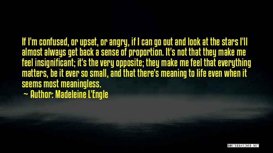 Madeleine L'Engle Quotes: If I'm Confused, Or Upset, Or Angry, If I Can Go Out And Look At The Stars I'll Almost Always