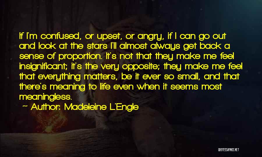 Madeleine L'Engle Quotes: If I'm Confused, Or Upset, Or Angry, If I Can Go Out And Look At The Stars I'll Almost Always