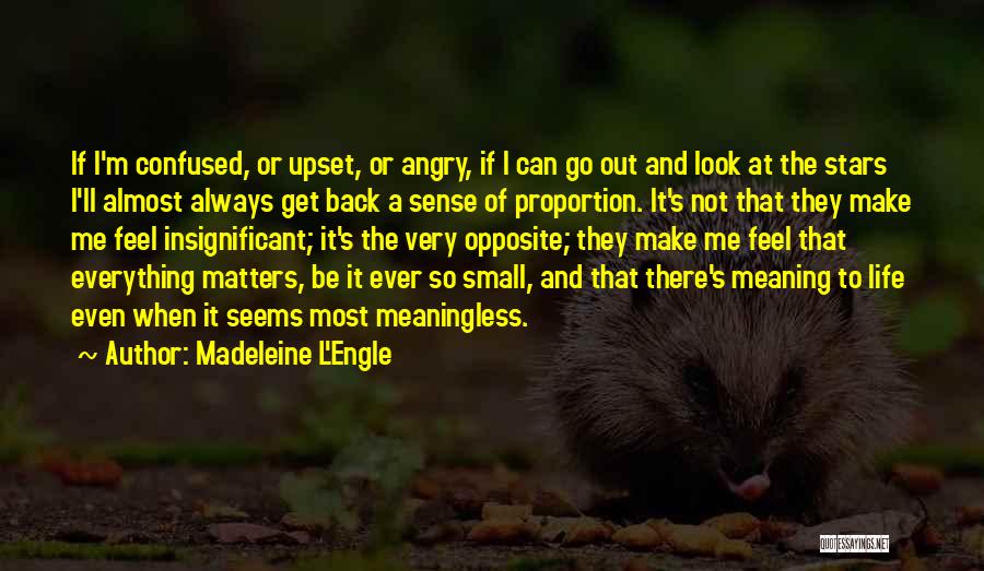 Madeleine L'Engle Quotes: If I'm Confused, Or Upset, Or Angry, If I Can Go Out And Look At The Stars I'll Almost Always