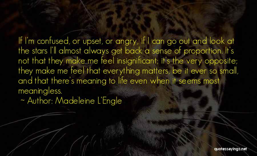 Madeleine L'Engle Quotes: If I'm Confused, Or Upset, Or Angry, If I Can Go Out And Look At The Stars I'll Almost Always