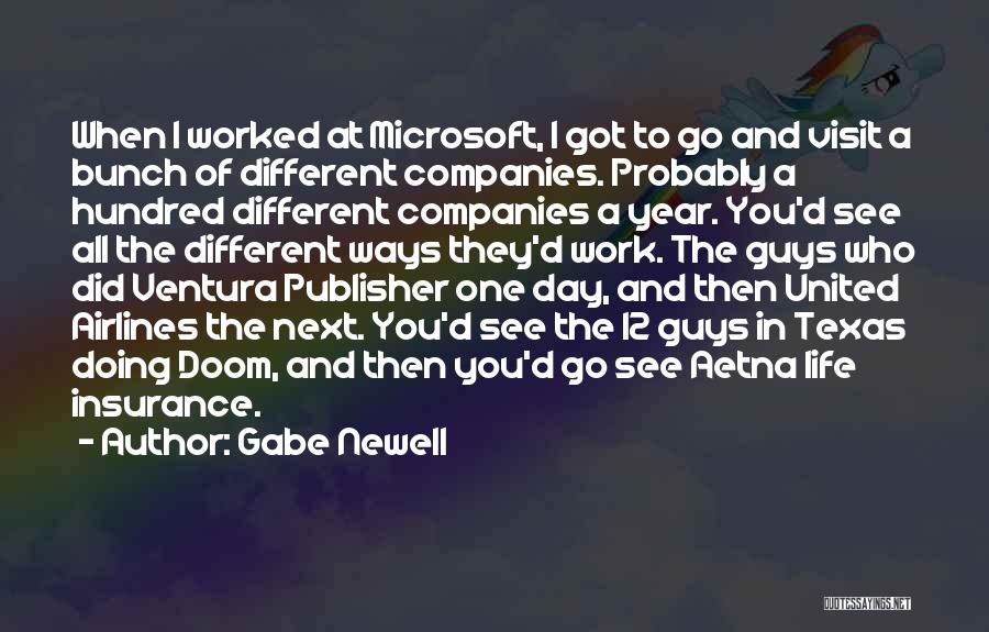 Gabe Newell Quotes: When I Worked At Microsoft, I Got To Go And Visit A Bunch Of Different Companies. Probably A Hundred Different