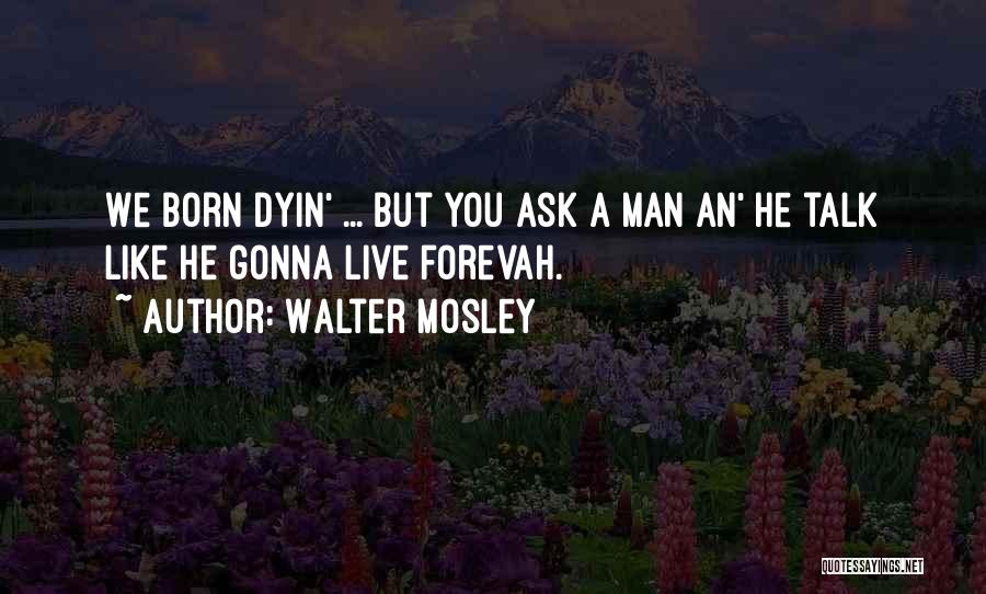 Walter Mosley Quotes: We Born Dyin' ... But You Ask A Man An' He Talk Like He Gonna Live Forevah.