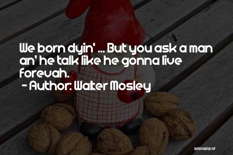 Walter Mosley Quotes: We Born Dyin' ... But You Ask A Man An' He Talk Like He Gonna Live Forevah.
