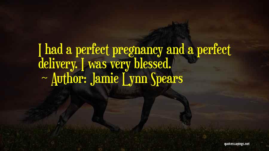 Jamie Lynn Spears Quotes: I Had A Perfect Pregnancy And A Perfect Delivery. I Was Very Blessed.