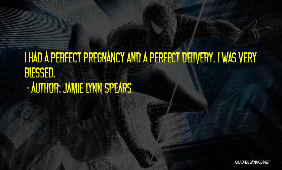 Jamie Lynn Spears Quotes: I Had A Perfect Pregnancy And A Perfect Delivery. I Was Very Blessed.
