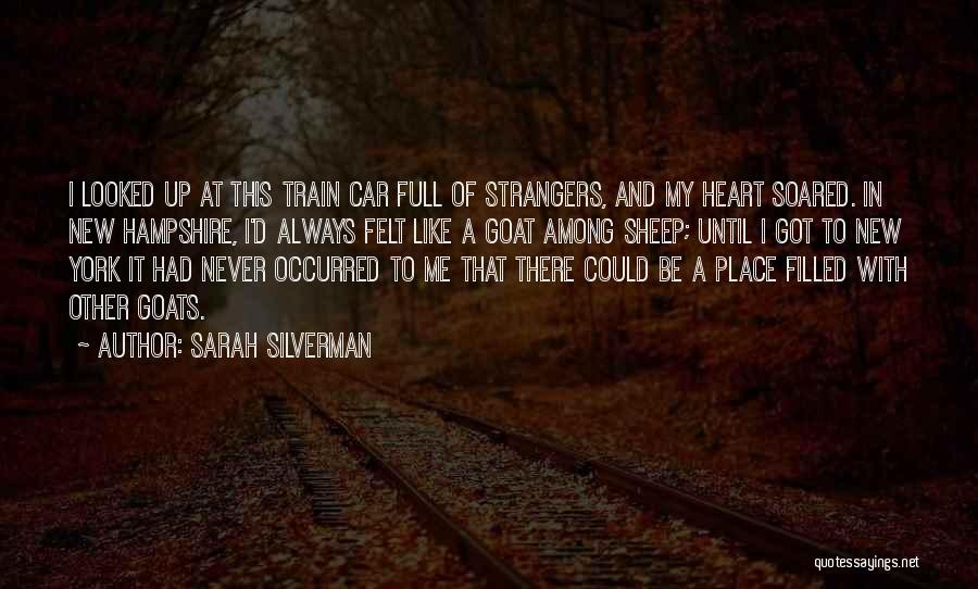 Sarah Silverman Quotes: I Looked Up At This Train Car Full Of Strangers, And My Heart Soared. In New Hampshire, I'd Always Felt