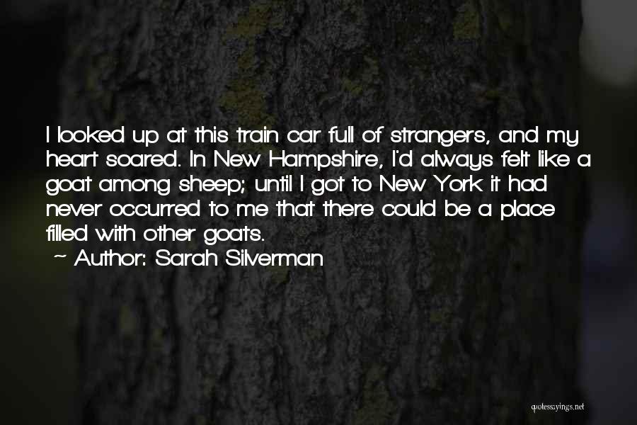 Sarah Silverman Quotes: I Looked Up At This Train Car Full Of Strangers, And My Heart Soared. In New Hampshire, I'd Always Felt