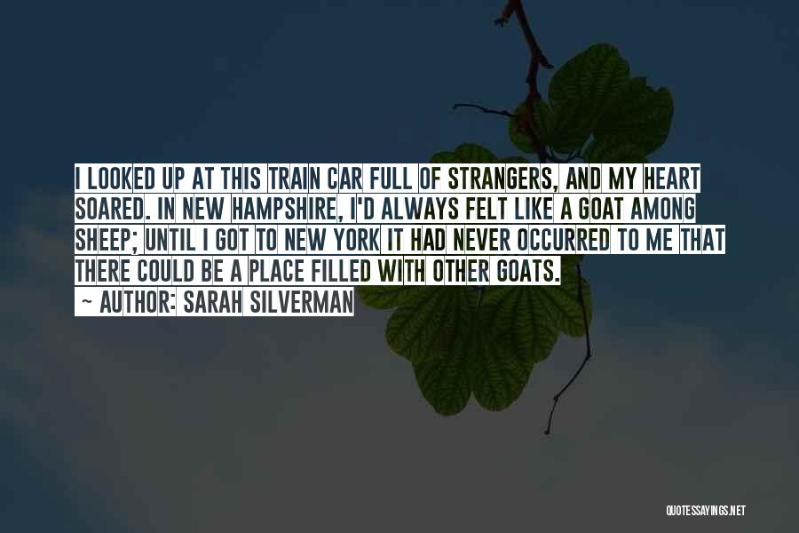 Sarah Silverman Quotes: I Looked Up At This Train Car Full Of Strangers, And My Heart Soared. In New Hampshire, I'd Always Felt