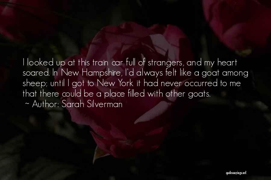 Sarah Silverman Quotes: I Looked Up At This Train Car Full Of Strangers, And My Heart Soared. In New Hampshire, I'd Always Felt