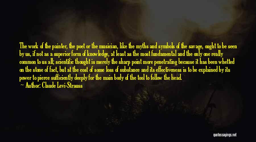 Claude Levi-Strauss Quotes: The Work Of The Painter, The Poet Or The Musician, Like The Myths And Symbols Of The Savage, Ought To