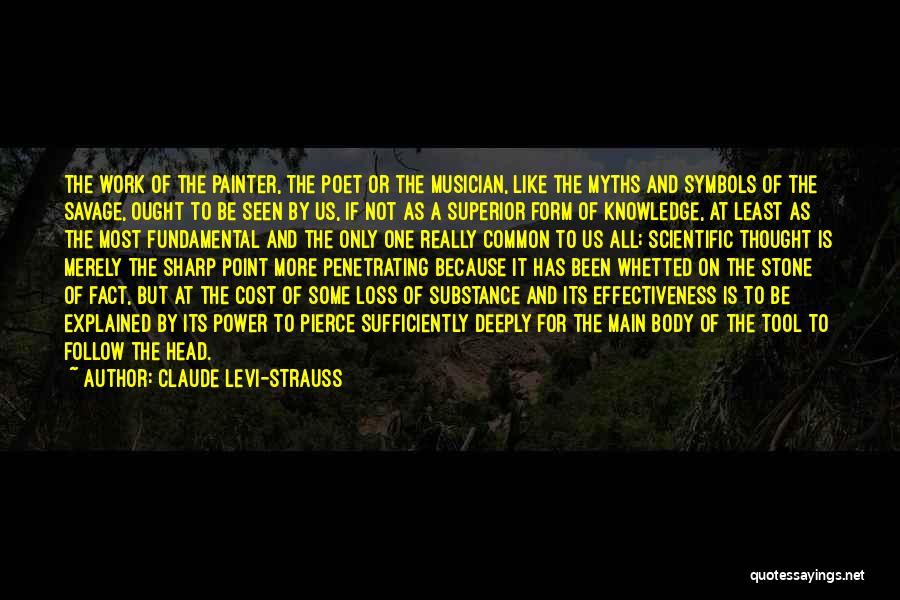 Claude Levi-Strauss Quotes: The Work Of The Painter, The Poet Or The Musician, Like The Myths And Symbols Of The Savage, Ought To